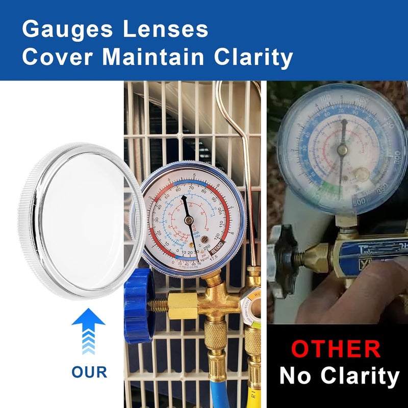 HEBRAR 2-1/2" Pressure Gauge Replacement Cover,1/4 Turn Twist Lock Regulator Replacement Lens, Clarity Replacement Regulator Gauge Cover Compatible with Yellow Jacket Gauge Cover, Most 2-1/2" Gauges 4 Lens - Image 3